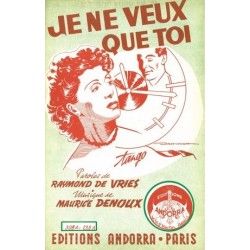 Partition JE NE VEUX QUE TOI