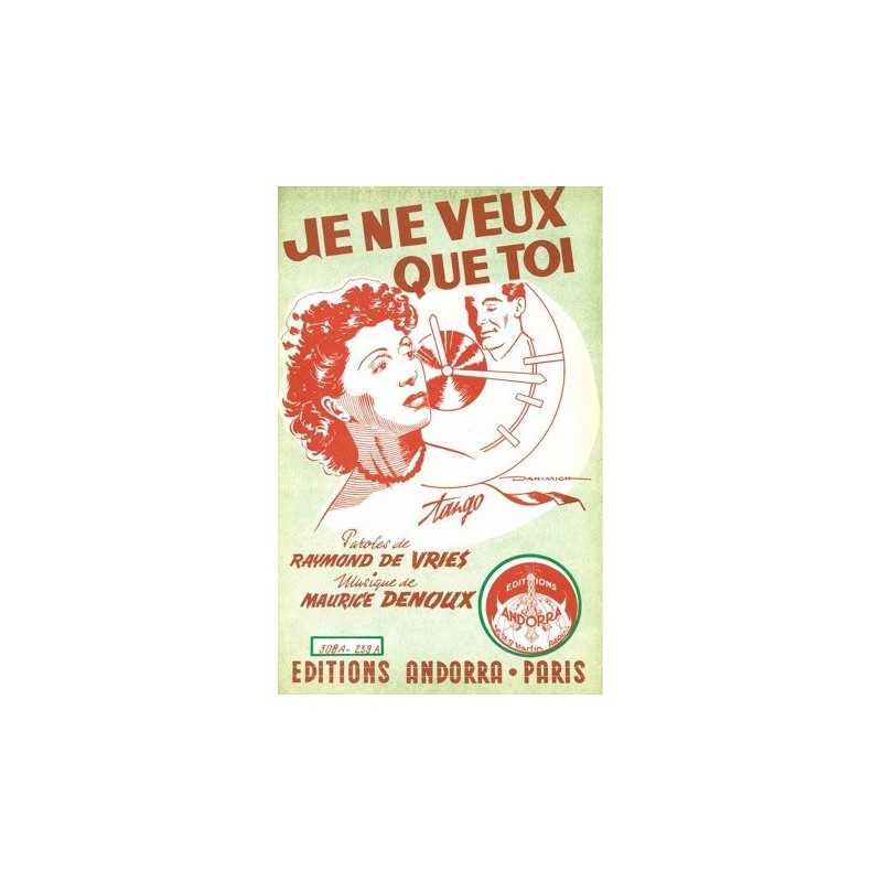 Partition JE NE VEUX QUE TOI