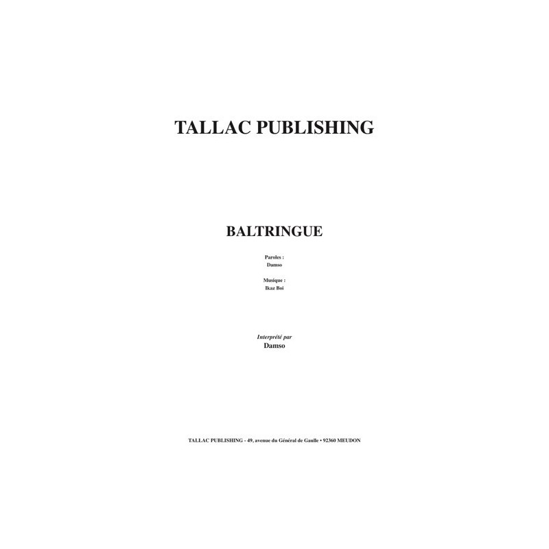 Partition BALTRINGUE DAMSO