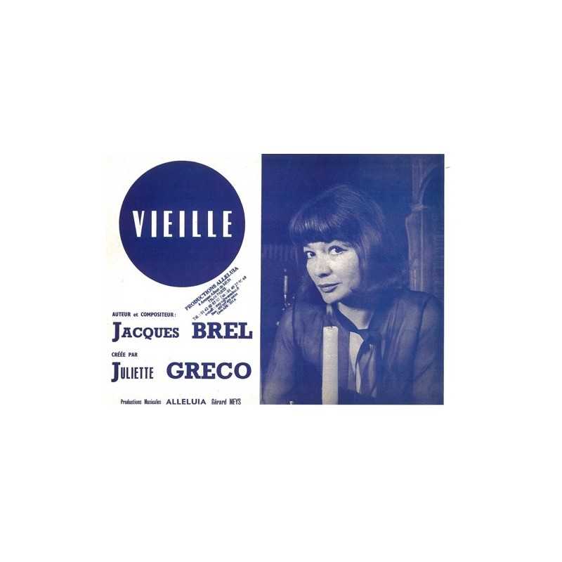 Sheet music VIEILLE Juliette Gréco Jacques BREL