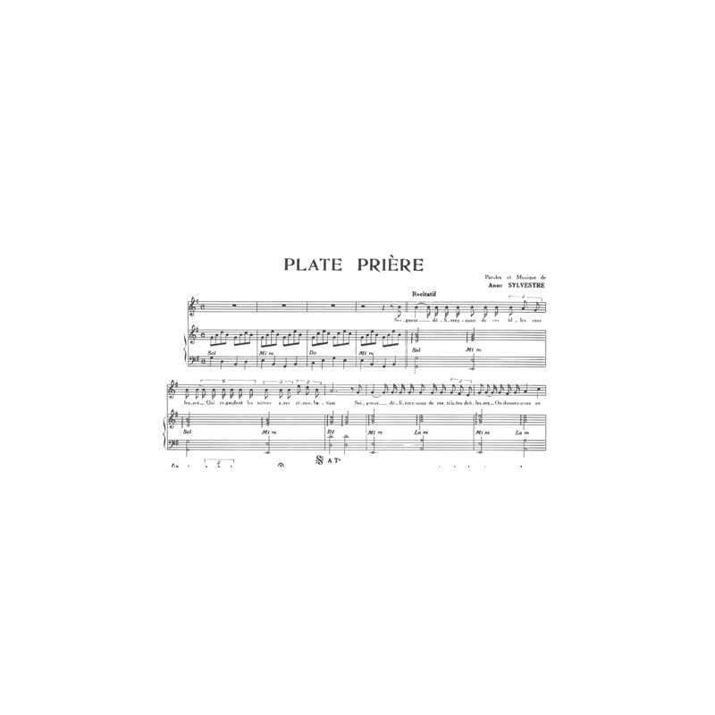 Sheet music PLATE PRIÈRE Anne Sylvestre