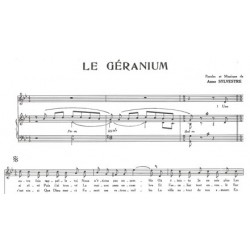 Sheet music LE GÉRANIUM Anne Sylvestre