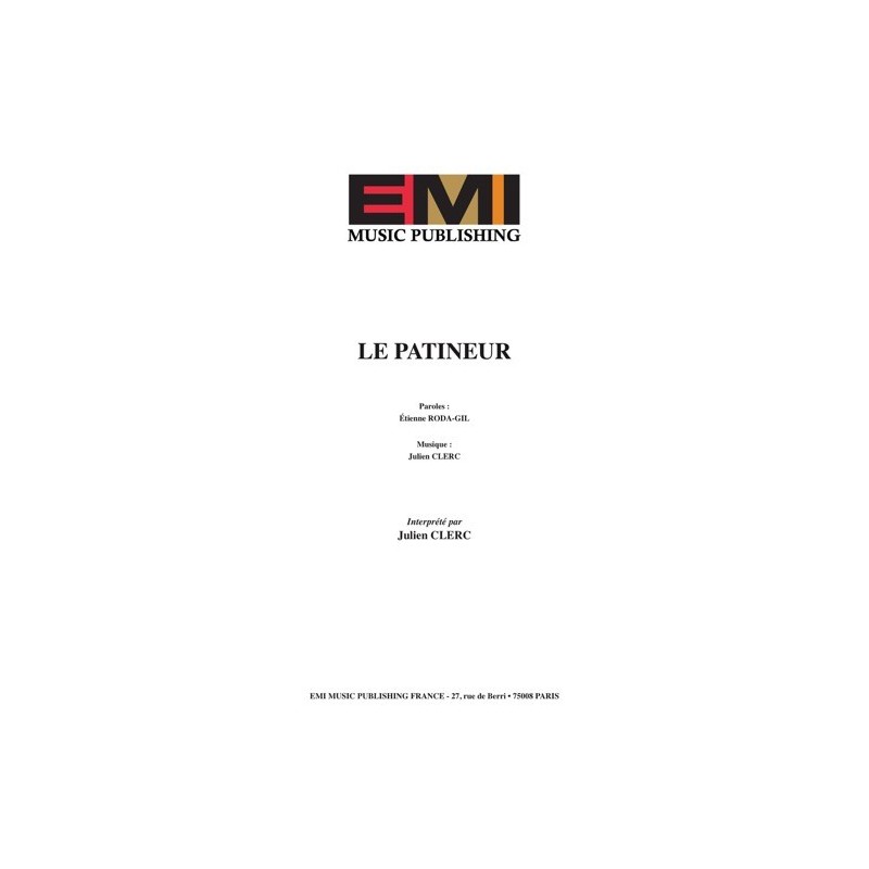 Partition LE PATINEUR Julien CLERC