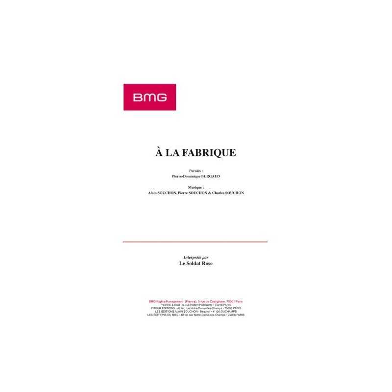 Sheet music À LA FABRIQUE LE SOLDAT ROSE pdf
