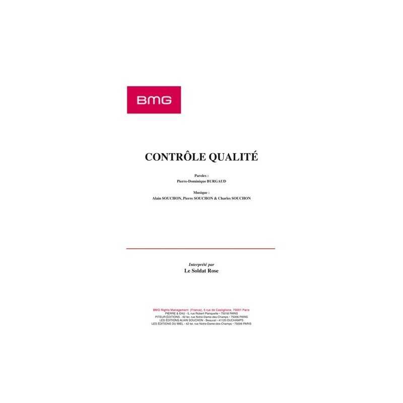 Partition CONTRÔLE QUALITÉ LE SOLDAT ROSE pdf