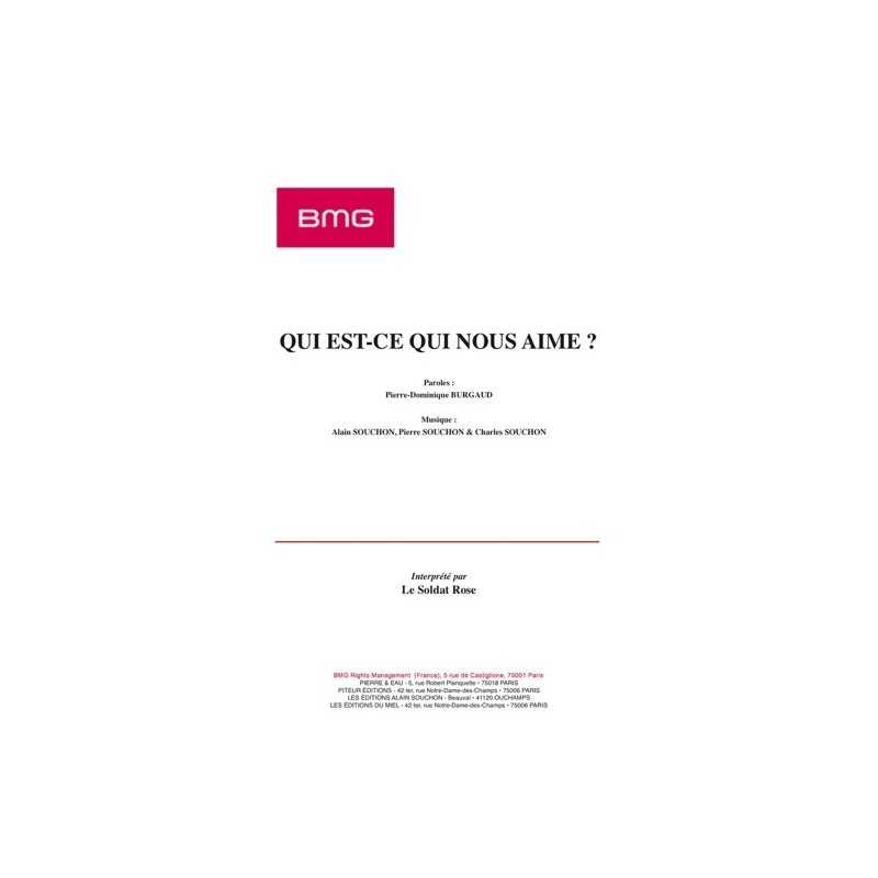 Partition QUI EST-CE QUI NOUS AIME ? LE SOLDAT ROSE pdf