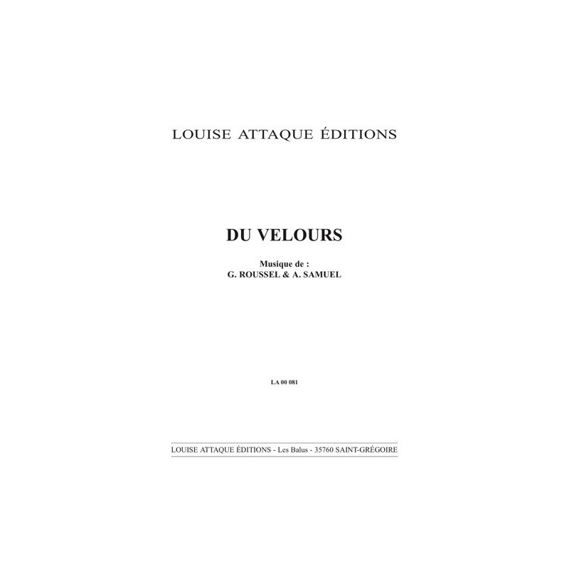 Partition DU VELOURS TARMAC