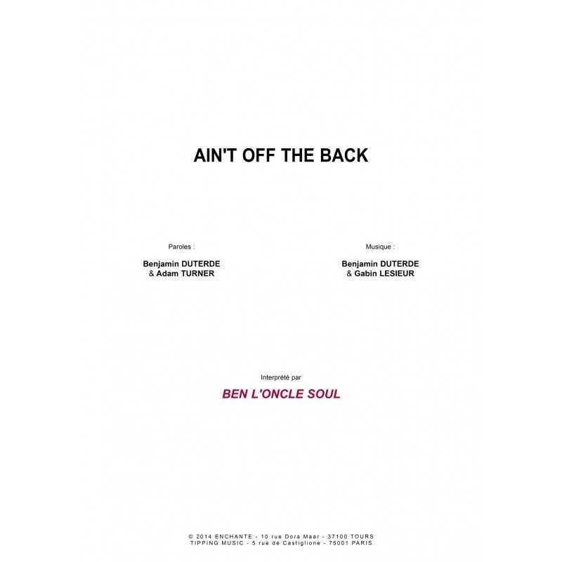 Partition AIN'T OFF TO THE BACK BEN L'ONCLE SOUL