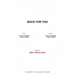 Partition BACK FOR YOU BEN L'ONCLE SOUL