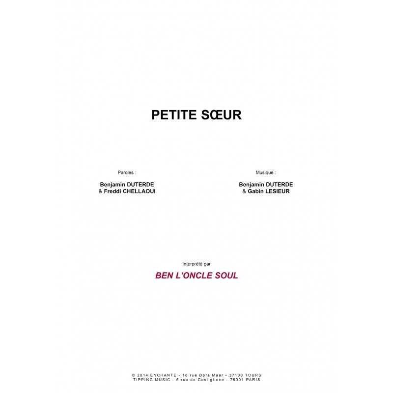 Sheet music PETITE SŒUR BEN L'ONCLE SOUL piano voice and guitar ...