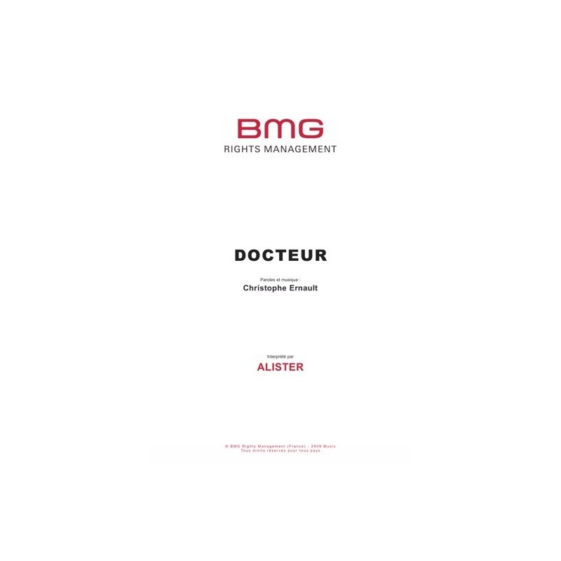 Partition DOCTEUR ALISTER