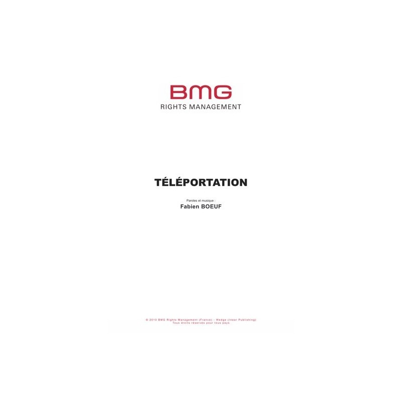 Partition TÉLÉPORTATION Fabien BŒUF