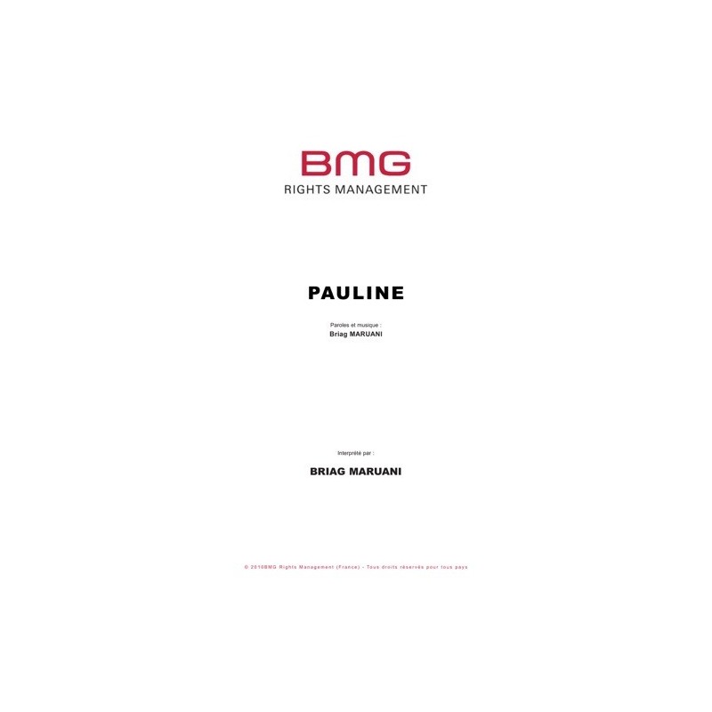 Partition PAULINE Briag MARUANI