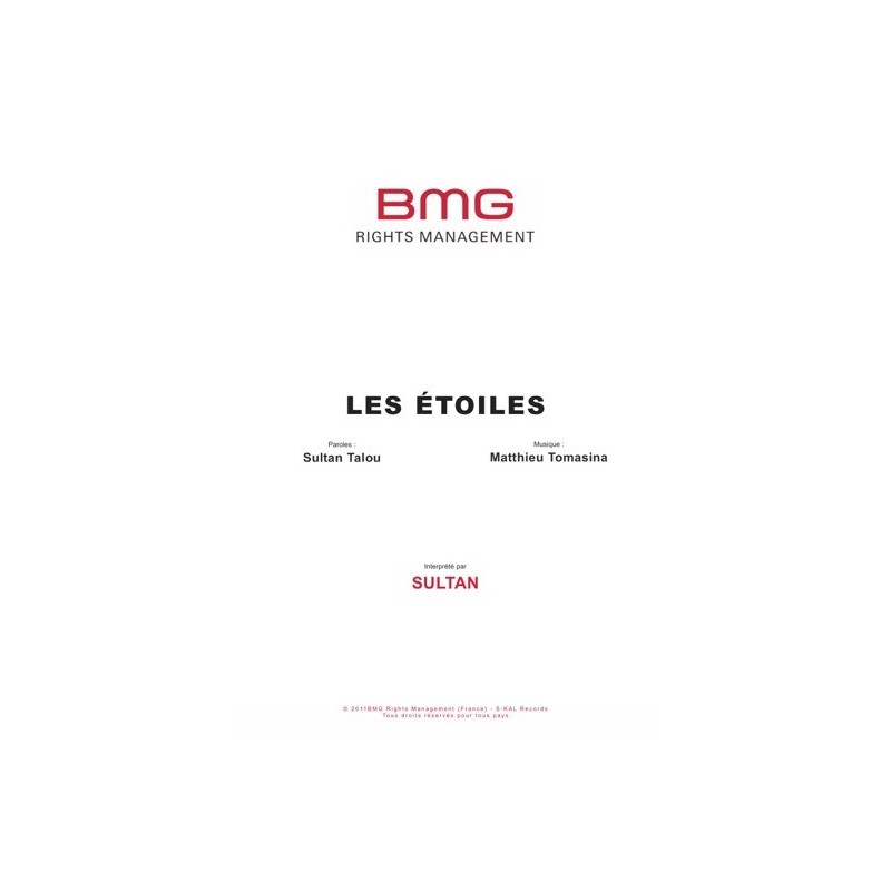 Partition LES ÉTOILES  SULTAN
