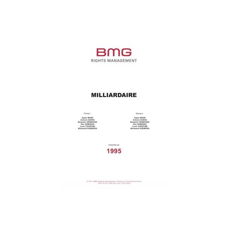 Partition MILLIARDAIRE 1995