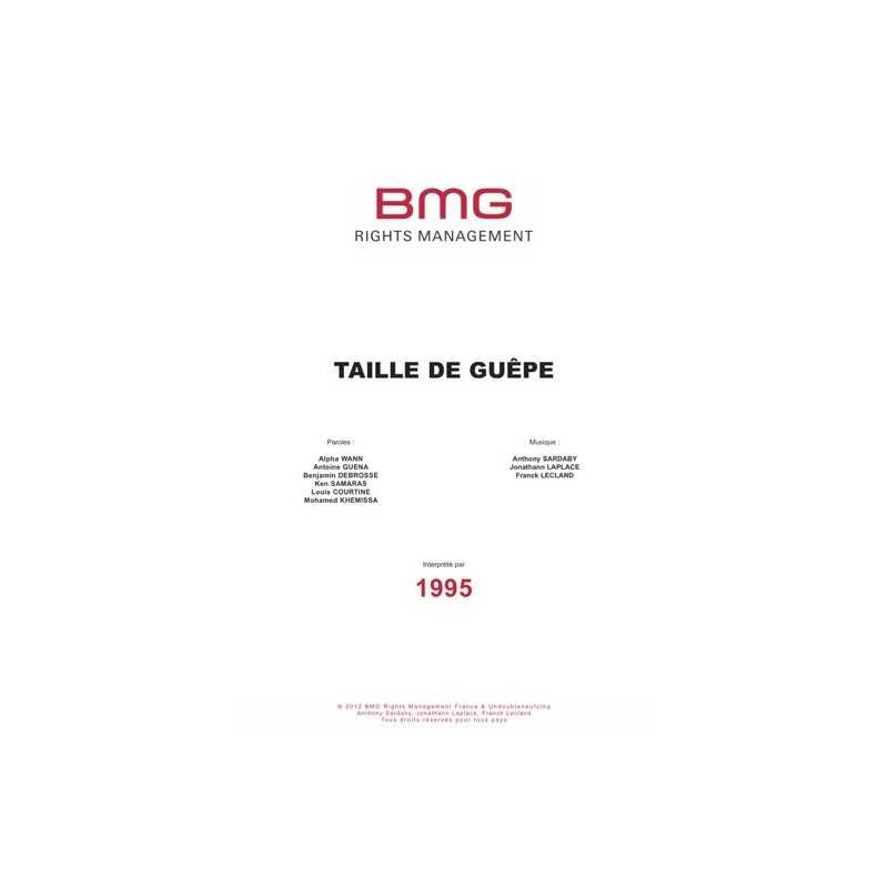 Partition TAILLE DE GUÊPE 1995