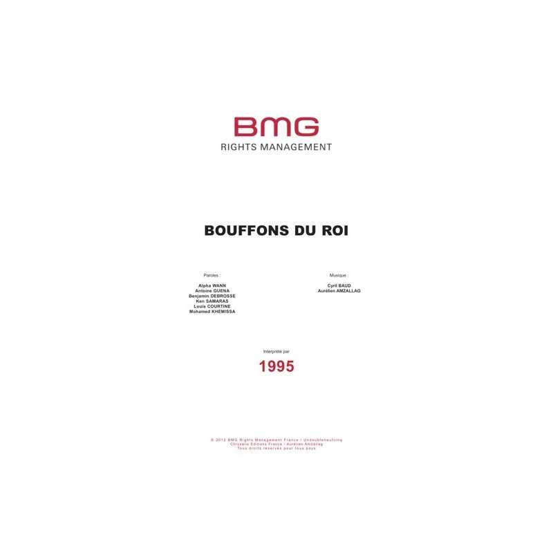 Partition BOUFFONS DU ROI 1995