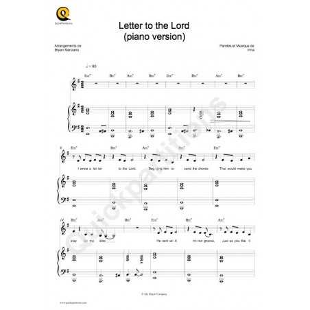 LETTER TO THE LORD