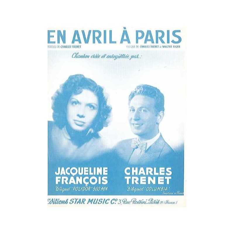 Sheet music EN AVRIL À PARIS Jacqueline François Charles Trenet