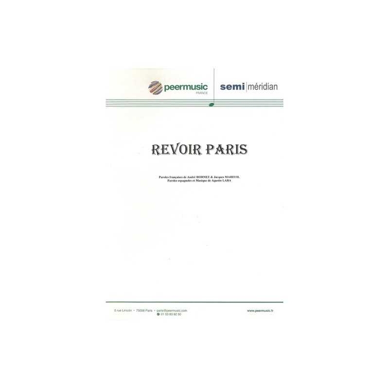 Sheet music REVOIR PARIS Joséphine Baker