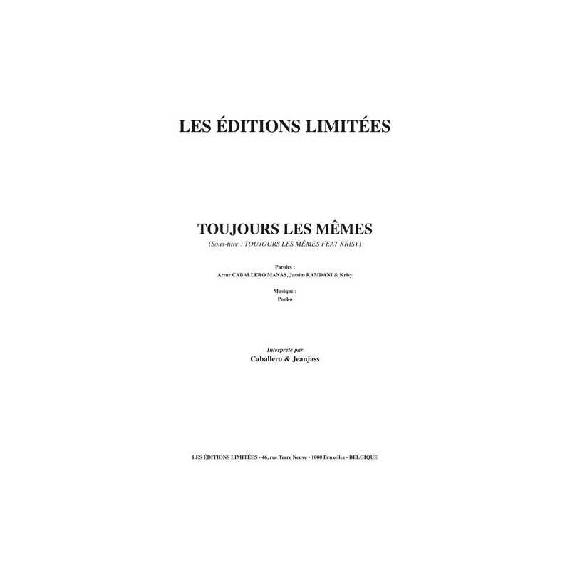 Partition TOUJOURS LES MÊMES