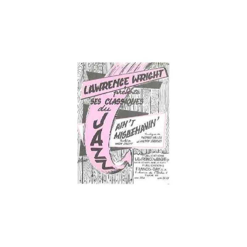 Sheet music AIN'T MISBEHAVIN' Thomas Fats WALLER