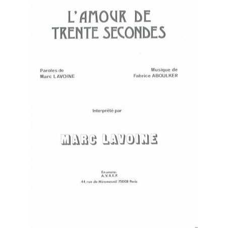 L'AMOUR DE TRENTE SECONDES