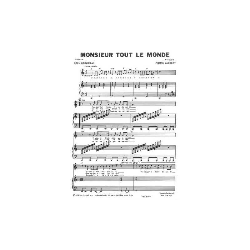 Partition MONSIEUR TOUT LE MONDE