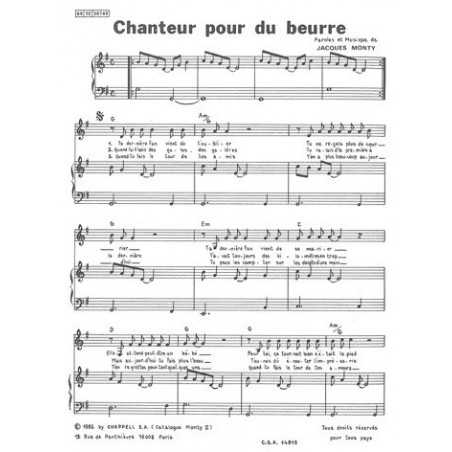 CHANTEUR POUR DU BEURRE
