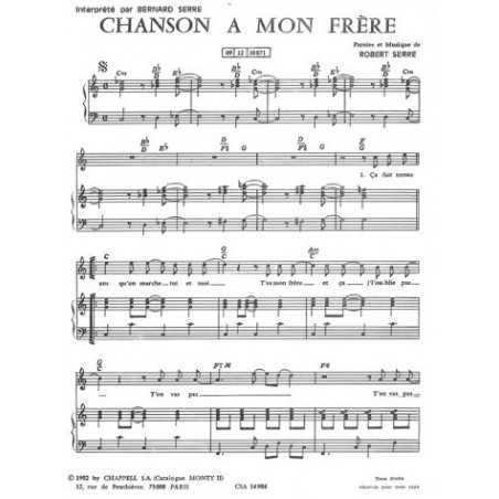 CHANSON À MON FRÈRE