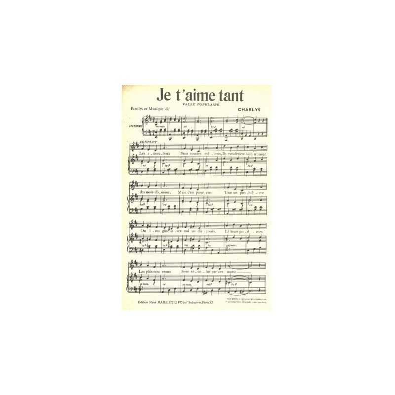 Partition JE T'AIME TANT