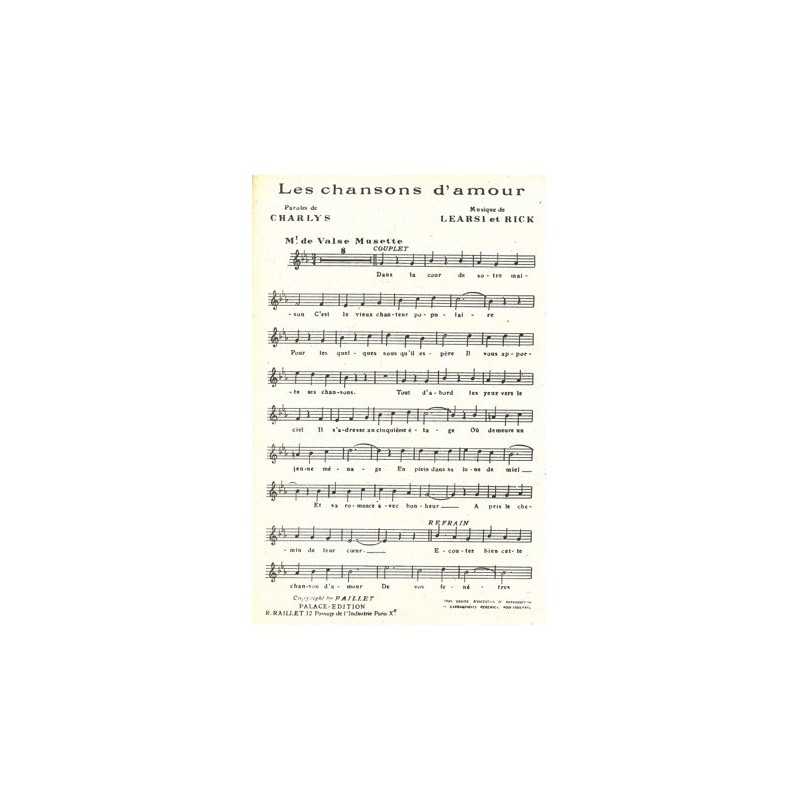 Partition LES CHANSONS D'AMOUR