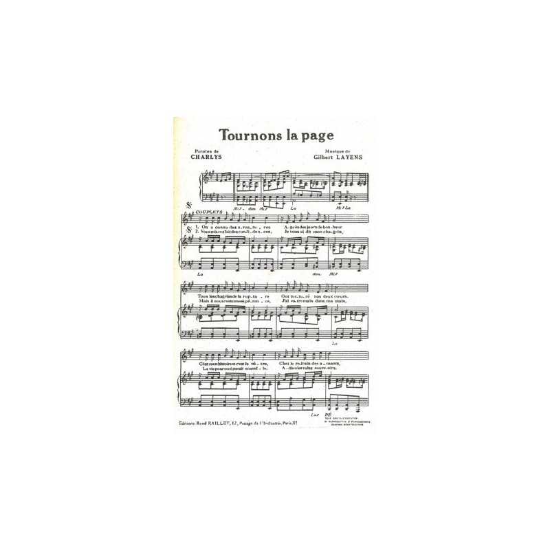 Partition TOURNONS LA PAGE