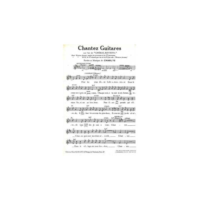 Partition CHANTEZ GUITARES