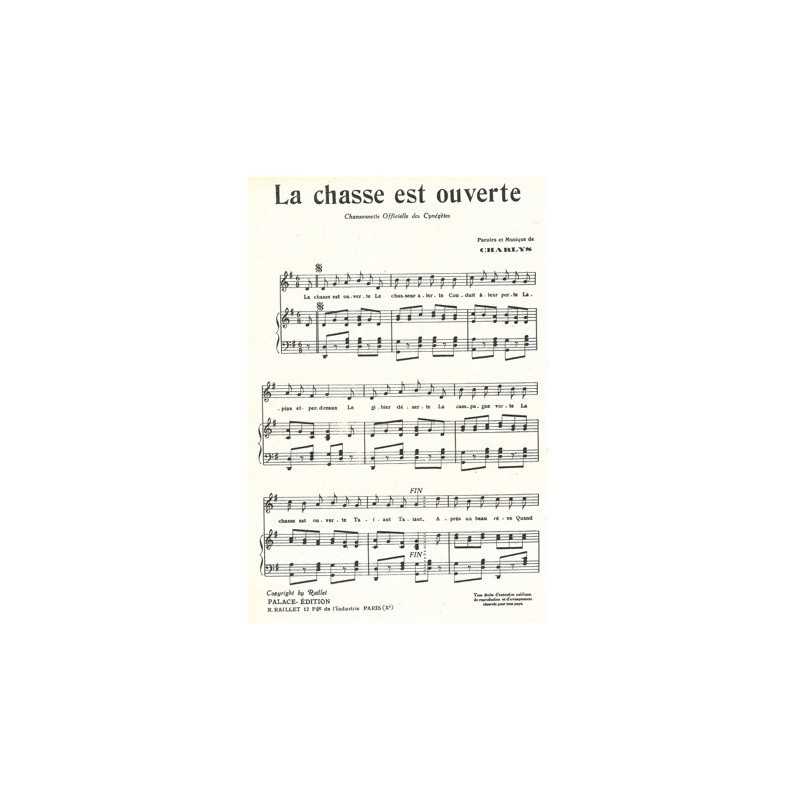 Partition LA CHASSE EST OUVERTE