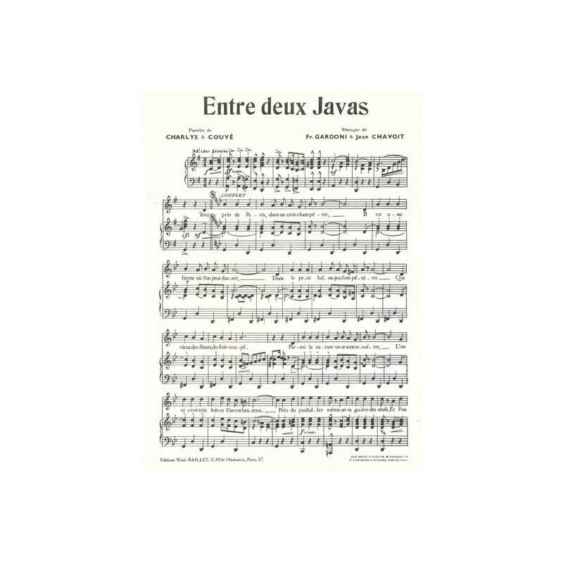 Partition ENTRE DEUX JAVAS