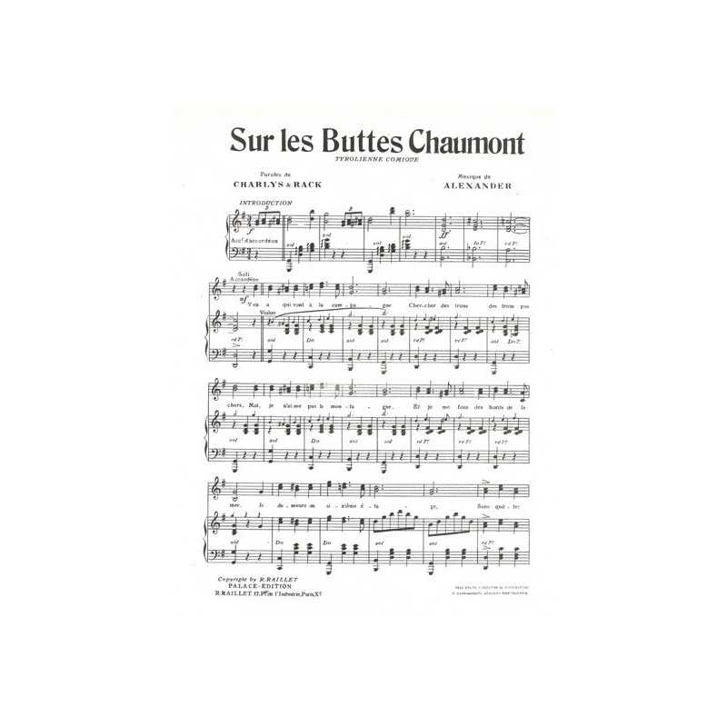 Partition SUR LES BUTTES CHAUMONT