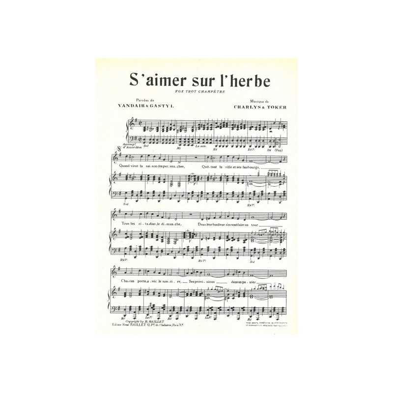 Partition S'AIMER SUR L'HERBE