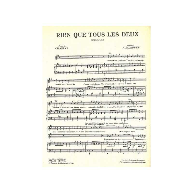 Partition RIEN QUE TOUS LES DEUX