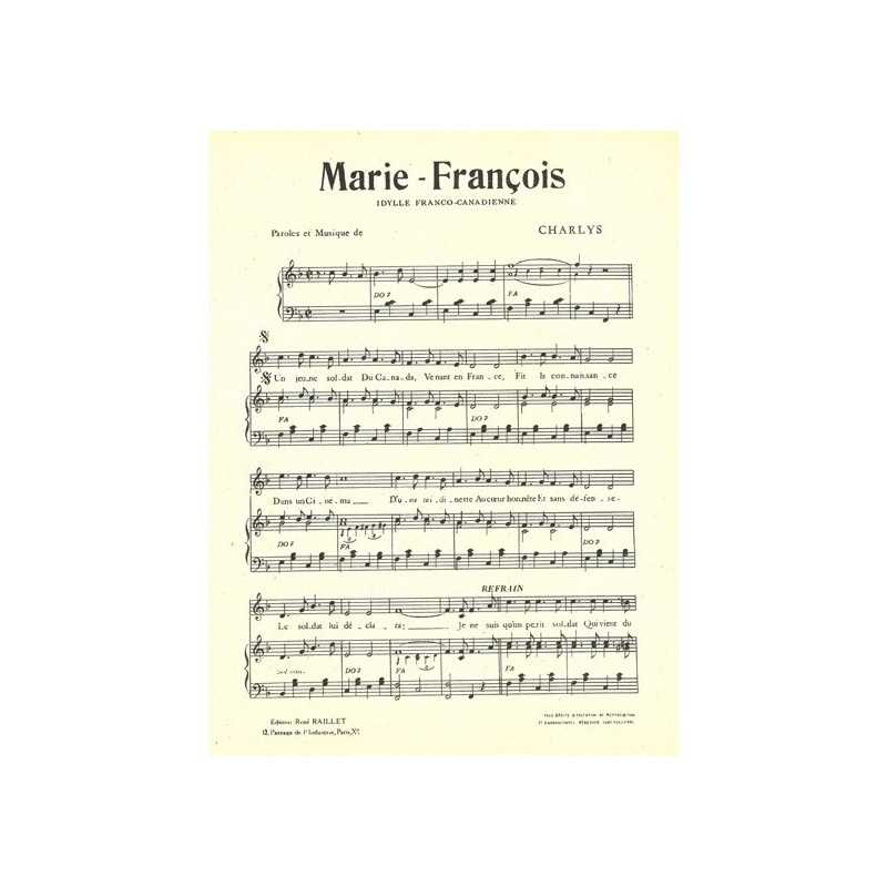 Partition MARIE-FRANÇOIS