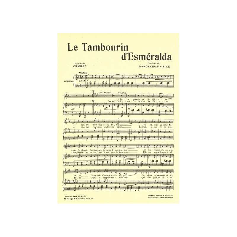 Partition LE TAMBOURIN D'ESMÉRALDA