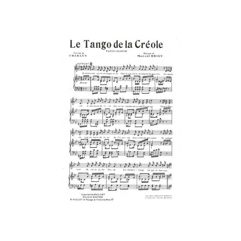 Partition LE TANGO DE LA CRÉOLE