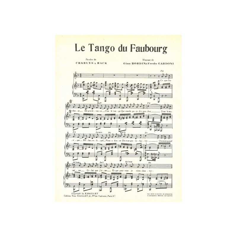 Partition LE TANGO DU FAUBOURG