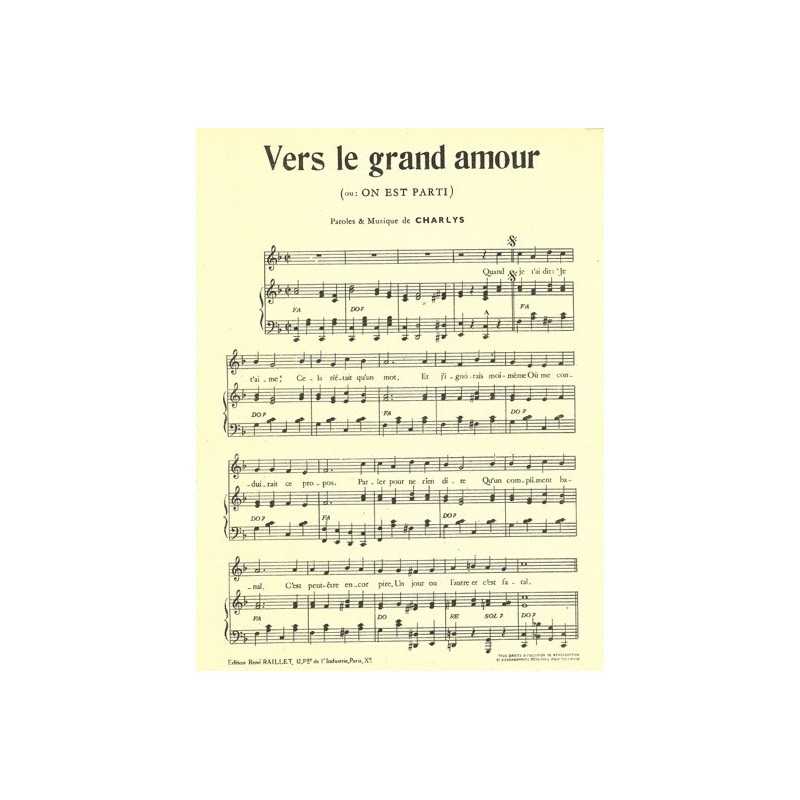 Partition VERS LE GRAND AMOUR