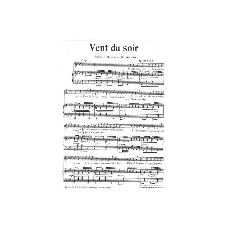 Partition VENT DU SOIR