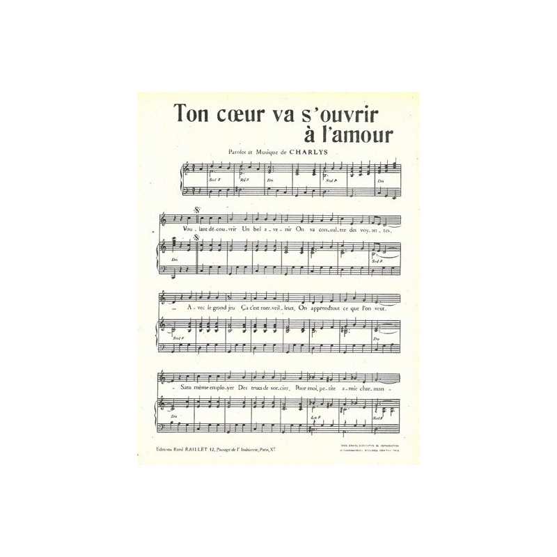 Partition TON CŒUR VA S'OUVRIR À L'AMOUR