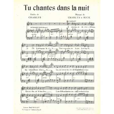 TU CHANTES DANS LA NUIT