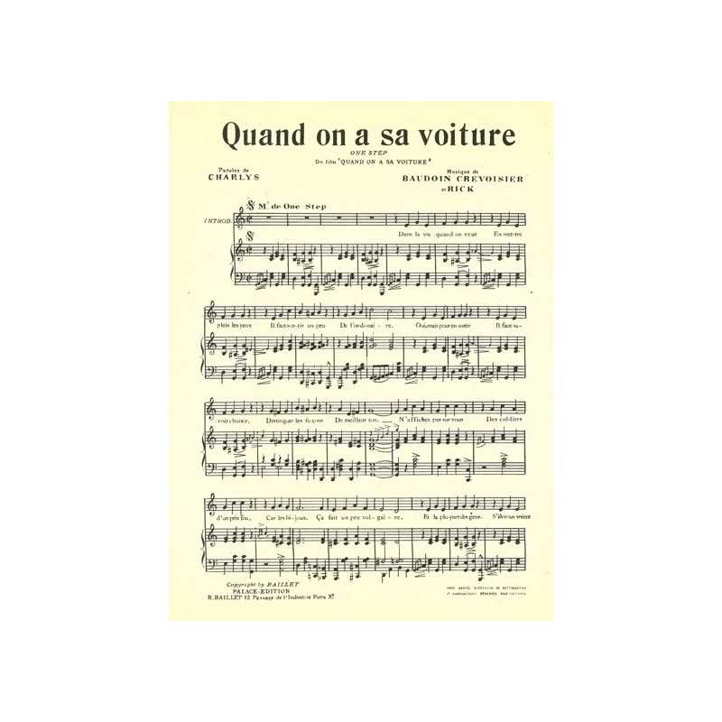 Partition QUANS ON A SA VOITURE