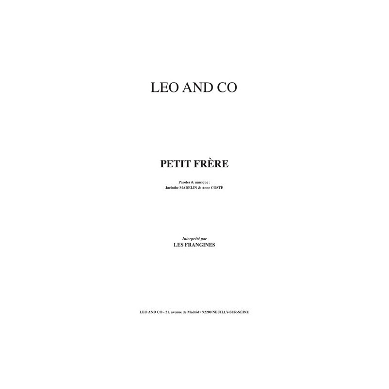 Partition PETIT FRÈRE LES FRANGINES