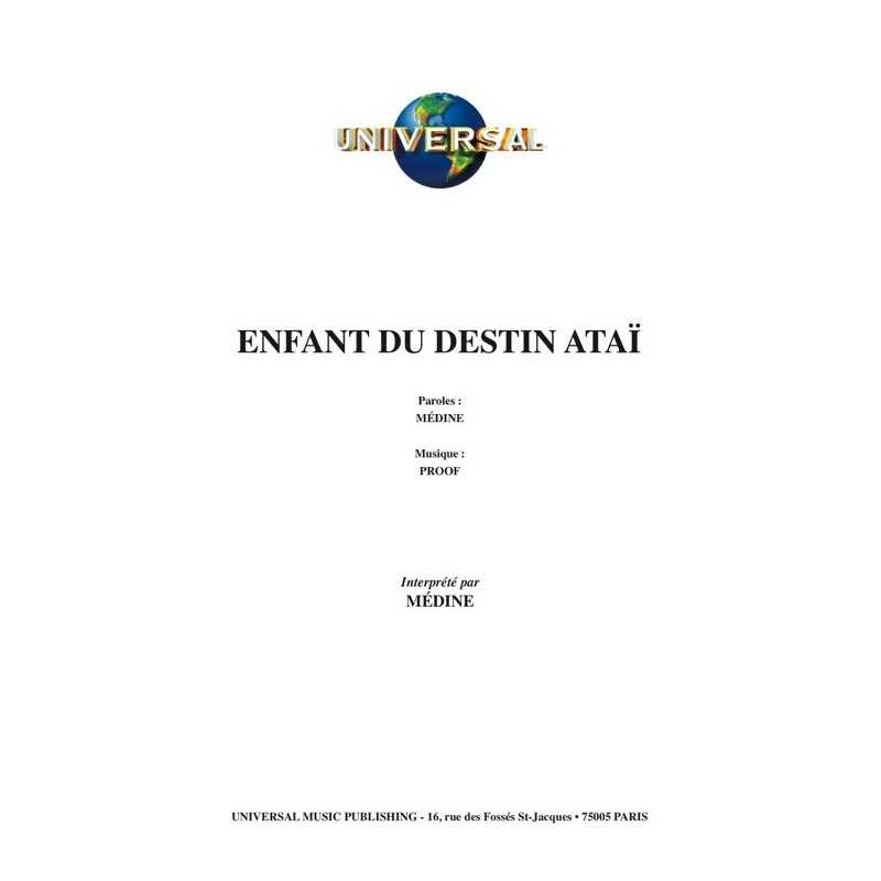 Partition ENFANT DU DESTIN ATAÏ MÉDINE